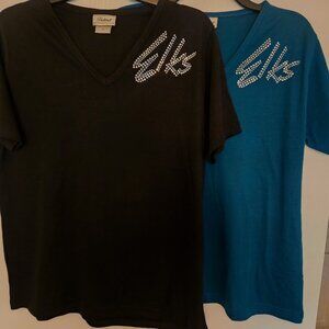 NWOT‎ Bundle of TWO BPOE Elks V-neck tees Size L